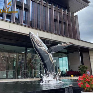 <span class=keywords><strong>D</strong></span> & Z <span class=keywords><strong>D</strong></span>écoration moderne <span class=keywords><strong>d</strong></span>'extérieur de jardin Art abstrait Grande sculpture de vagues océaniques en acier inoxydable et métal - Product Image 2