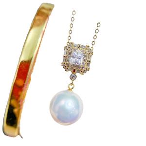 Colgante de Plata WENCHI S925, Cuentas de 10-15 mm, Accesorios de Perlas para DIY, Collar de Jade de Moda, Soporte para Dijes de Diamantes, China 10479 - Product Image 5