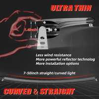 Lampu LED Bar Slim ATV UTV Super Terang 96W 6D Satu Baris IP68 Tahan Air D-MAX Off-road 20''-50''