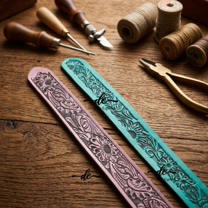 Hot Sale New Designer High Quality <b>Leather</b> Belts Hand <b>Tooled</b> Carving Stylish Turquoise Color Belts - Product Image 3