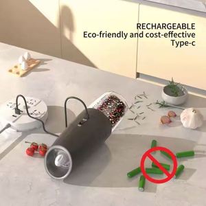 New Arrive Big Capacity 135ml Rechargeable Salt and <b>Pepper</b> <b>Grinder</b> Charging Gravity Electric <b>Pepper</b> Mill Set - Product Image 4