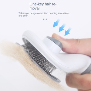 Hiphoppet OEM & ODM Fabricante <span class=keywords><strong>Pet</strong></span> Grooming Escova Auto Limpeza Slicker Escova Pente para Cães Gatos Remove Cabelo Solto & Tangles - Product Image 4