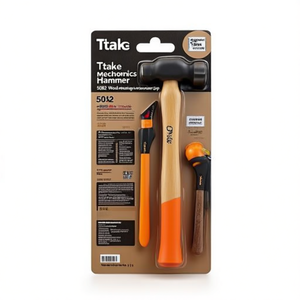 Marteau de mécanicien Ttake 5082 avec manche en bois et poignée orange pour le travail des métaux et la menuiserie - Product Image 2