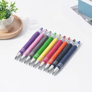 Customizable LOGO Promotional Metal Touch Pen Color Spray Press Advertising Gifts for Spot Promotion