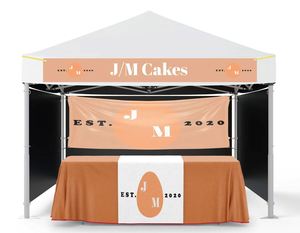 Ensemble bannière de tente et chemin de table, Bannière de haute qualité, Ensemble pop-up, Bannière rétractable personnalisée, Toile de fond - Product Image 1