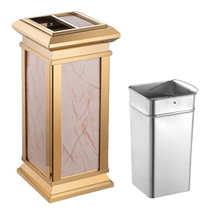 Cubo de basura de acero inoxidable para áreas públicas, cubo de basura duradero de gran capacidad, contenedor de basura moderno para hoteles y restaurantes - Product Image 3