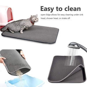 OEM 2-Layer EVA Cat <span class=keywords><strong>lettiera</strong></span> impermeabile a prova di urina antiscivolo nastro magico in pelle bordatura facile da pulire <span class=keywords><strong>tappetino</strong></span> per gatti in plastica lavabile - Product Image 2