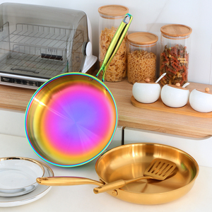 Utensilios <span class=keywords><strong>de</strong></span> Cocina, Sartén Antiadherente <span class=keywords><strong>de</strong></span> Acero Inoxidable 304 <span class=keywords><strong>de</strong></span> 28 CM para Freír Carne - Product Image 2