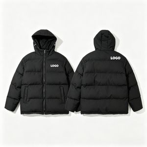 Giacca Invernale da Uomo con Cappuccio Stile Hip-hop High Street, Design Antivento, Rivestimento Tinta Unita, Direttamente dalla Fabbrica - Product Image 2
