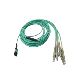 MPO-4LC kablolar MPO 4xLC kablo donanımları 8 konnektör MPO LC Fiber optik yama kablosu