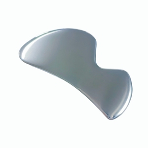 brushed Stainless Steel Guasha <b>Tool</b> Double-Edged Face Scraper <b>Massager</b> Ergonomic Design for Home Spa Muscle Relaxation - Product Image 4