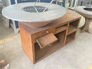 Barbecue de luxe moderne de style coréen en acier Corten de grande taille avec <span class=keywords><strong>plancha</strong></span> pour la cuisson en extérieur - Product Image 5