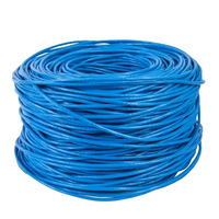 Kabel Komunikasi UTP CAT5E Tahan Lama AWG24 4*0.49 Kabel Ethernet Tanpa Pelindung Beruntai CMR PVC Kabel Jaringan 305M
