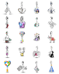 Colgante de Plata de Ley 925 con Diseño Original, Bañado en Plata, con Circonitas en Forma de Corazón, Corte Rosa, Certificado GDTC, Unisex - Product Image 1