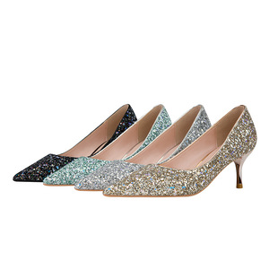 Zapatos de tacón alto para mujer, estilo francés, versátiles, con diseño patchwork, sin cordones, acolchados, anchos, tallas grandes - Product Image 5