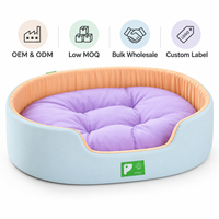 Coussin rond apaisant pour chat, 100% coton, amovible et lavable, confortable pour les petits chats, fournisseur OEM en gros