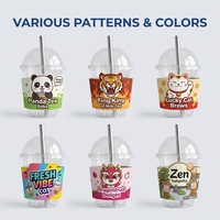 Étiquette en carton durable avec logo personnalisé imprimé, papier couché isolant thermiquement pour bubble tea et café