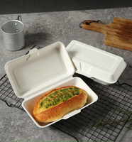 Nouvelle boîte pliante à bagasse jetable boîte à hot-dog Design Sense Dégradable Écologique Sûr Papier de canne à sucre non toxique