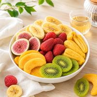 OEM Natuurlijke Gemengde Gedroogde Fruitsnack Bananenchips Vriesgedroogde Aardbei Kiwi Vijg Jackfruit Perzik Gemengde Gedroogde Fruitmix