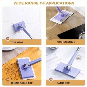 Automatic Clamping Eco-Friendly Quick <b>Dry</b> Sliding Wringing Plastic Pedal High Durability Fast Absorption Floor Cleaning <b>Mop</b> - Product Image 3