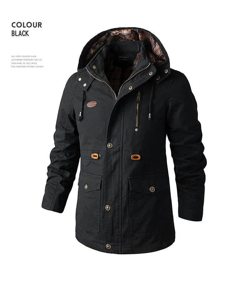 Men black winter long coat jacket men warm windbreaker fashion jacket for men