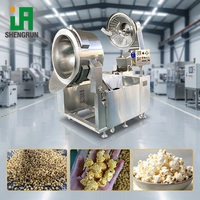 Ligne de production de pop-corn en forme de boule entièrement automatique, équipement de transformation alimentaire pour pop-corn aromatisé au beurre caramel