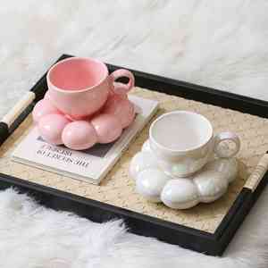 Tazas de Cerámica de Porcelana al por Mayor con Tapas, Tazas Portátiles para Café, Leche, Agua, Cerveza, Regalos de Viaje, Taza con Estampado de Flores Personalizable - Product Image 4