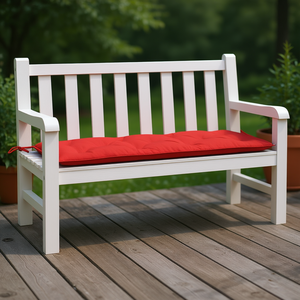 Cojín para Banco de Jardín de Tela Oxford Roja, 47.2x19.7x2.8, Rectangular, Acolchado, Extraíble y Lavable para Exteriores - Product Image 2