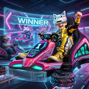 Projet d'affaires de parc d'attractions intérieur Karting électrique interactif Immersive <span class=keywords><strong>VR</strong></span>/MR Go Karting Racing Experience - Product Image 1