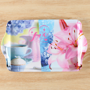 Hoa Mô Hình Hình Chữ Nhật Bến Cảng Tấm <span class=keywords><strong>Melamine</strong></span> Bán Buôn Hai Tai Bữa Ăn Tối Tấm Khay Món Ăn Cho Nhà Bếp Trái Cây Trà Cup - Product Image 6