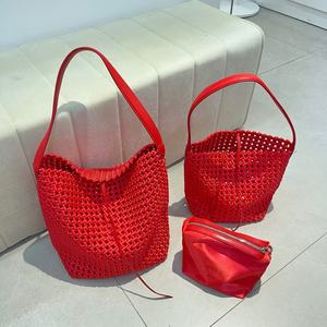Tendances de la mode féminine, <span class=keywords><strong>sacs</strong></span> fourre-tout décontractés tissés à la main en couleur estivale avec fermeture à cordon, sac élégant pour les vacances à la plage - Product Image 5