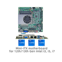 Intel Alder Lake DDR4 DDR5 Mini Itx klien tipis I3 I5 I7 12 generasi ke-13 pada papan Motherboard tertanam Cpu