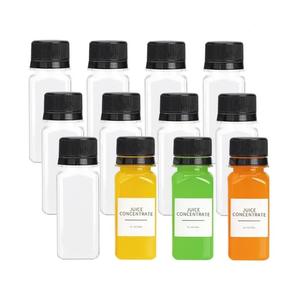 Wide Mouth Leakproof 2oz Plastic Shot Mini Bottles With Lids Small Clear <b>Jar</b> for Ginger Wellness Shot Juice - Product Image 1