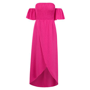Vestido <span class=keywords><strong>de</strong></span> playa sin tirantes para mujer, vestido <span class=keywords><strong>de</strong></span> verano 2024, fabricante <span class=keywords><strong>de</strong></span> <span class=keywords><strong>ropa</strong></span>, <span class=keywords><strong>marca</strong></span> con hombros descubiertos, Maxi Vestido <span class=keywords><strong>de</strong></span> punto suizo - Product Image 5