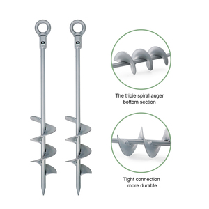 Estacas de anclaje de tierra en espiral recubiertas de polvo de acero resistente de 18 pulgadas/30 pulgadas Anclaje de tornillo de hormigón para suministros de jardín - Product Image 4