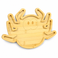 Handgemaakte bamboe krabben schaal, compartiment voor noten snoepjes snacks, decoratie voor fruit opbergplaats voor feestjes, OEM groothandel, bamboe serveerschaal