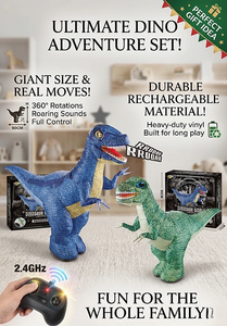 Dinosauri Giocattolo RC Intelligenti Gonfiabili Ricaricabili con Suoni e Movimento Realistici, Telecomandati, Vendita all'Ingrosso EPT - Product Image 4