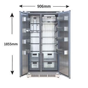 Offre Spéciale Réfrigérateur encastré côte à côte de 36 pouces en acier inoxydable 455L Unité à usage domestique de grande capacité Dégivrage électrique sans gel - Product Image 2