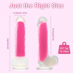 Dildo realistico luminoso in Silicone con la Base a ventosa svasata per la femmina, giocattolo per adulti del sesso per il punto G vaginale <span class=keywords><strong>e</strong></span> la <span class=keywords><strong>prostata</strong></span> anale - Product Image 4