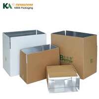 Boîte d'expédition isotherme personnalisée avec doublure en feuille thermique, emballage en carton ondulé pour chaîne du froid à température contrôlée par KAKA