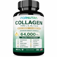 Capsules de collagène multi-peptides à marque privée, complexe de biotine, kératine, acide hyaluronique, pour la peau, les cheveux et les ongles, 90 capsules végétariennes