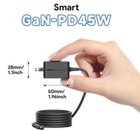 Adaptateur secteur USB C GaN 45W de taille super mini, PD3.0, chargeur USB C, alimentation pour mini PC, scanner de vulnérabilités réseau