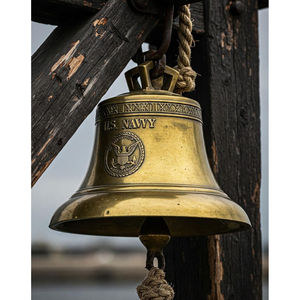 Campana de metal de calidad súper premium con acabado dorado de estilo antiguo, campana artesanal de latón para uso en puertas, de exportadores. - Product Image 1