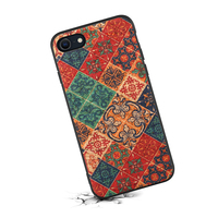 Étui de téléphone portable en cuir PU pour Apple iPhone 8, coque arrière en liège à motif floral pour iPhone 8 Plus