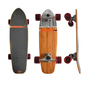 Mini skate para adultos, fonte de fábrica, skate elétrico de bambu para surf