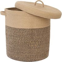 Cesto de Armazenamento de Papel Trançado Extra Grande, Ecológico e Durável, com Tampa e Alça, Decorativo, para Cobertores, Brinquedos e Roupas