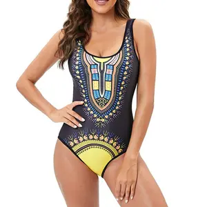 Hot Groothandel Vintage Tribal Print Een Stuk Badpak 2022 Badmode Voor Vrouw Badpakken Zomer