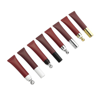 Tube de baume à lèvres couleur chocolat 15 ml avec logo personnalisé, contenants pour gloss à lèvres, tube en plastique souple vide, emballage cosmétique à presser