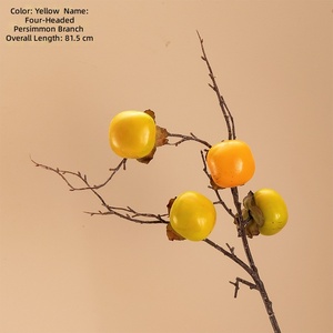 Populaire Offre Spéciale Plante Artificielle Fruit 81.5cm Quatre Tête Kaki Branche Extensible <span class=keywords><strong>Polystyrène</strong></span> Matériel Décoration <span class=keywords><strong>de</strong></span> La Maison - Product Image 6