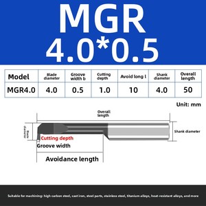 Herramienta de perforación de orificios pequeños de carburo <span class=keywords><strong>MGR</strong></span> Tipo <span class=keywords><strong>3</strong></span> 4 5MM para torno CNC, corte de alto rendimiento, larga vida útil para acero inoxidable - Product Image 2